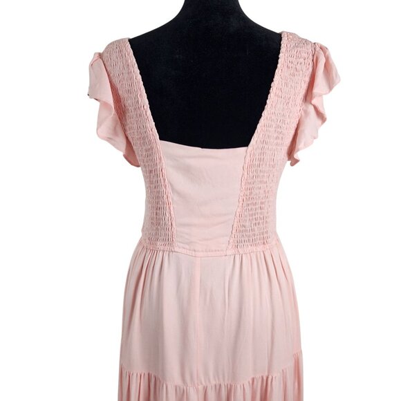 Pretty Garden Womens Flowy Small Maxi Dress Casual Cap Sleeve Smocked Bodice Bo - Picture 6 of 12